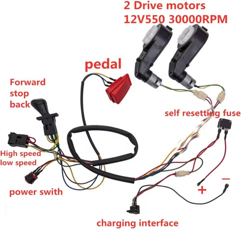 weelye Children Electric Car DIY Accessories Wires and Gearbox,Self-Made Toy Car of Partsï¼Œ for Electric Car Kids Ride on Toys - Image 2